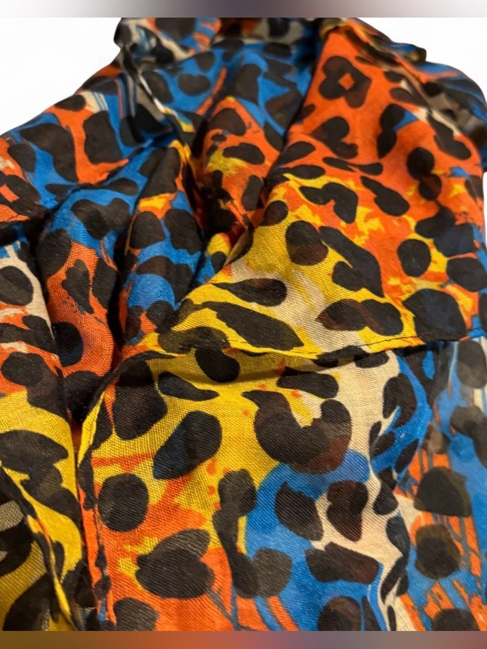 Vibrant Multi-Color Leopard Print Scarf